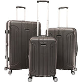 Gabbiano Viva 3 Piece Expandable Hardside Spinner Luggage Set (Dark Grey)