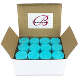 Beauticom 7 Gram / 7 ML (Quantity: 60 Pieces) Thick Wall Round Leak Proof Clear Acrylic Jars with Teal Lids for Beauty, Cream, Cosmetics, Salves, Scrubs