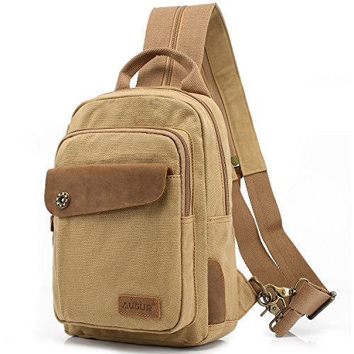 Sling Bag, AUGUR Chest Shoulder Backpack, Casual Canvas Cross Body Backpack for Men Women Travel