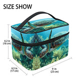 Makeup Bag Sea Turtle Travel Cosmetic Bags Organizer Train Case Toiletry Make Up Pouch