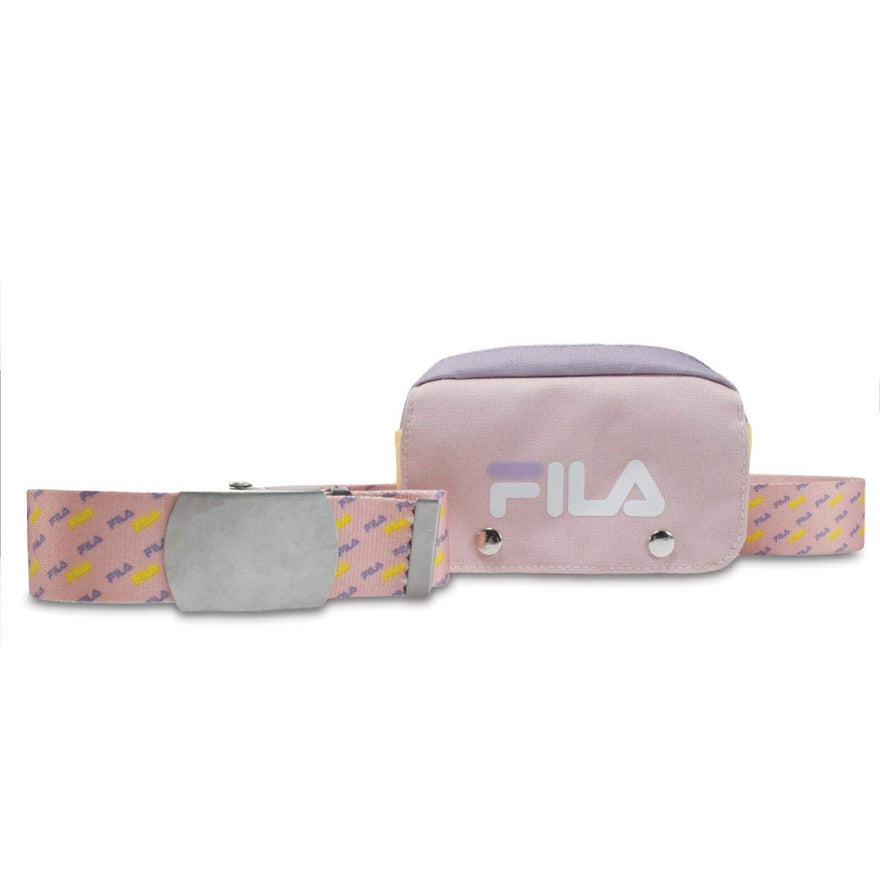 FILA Unisex Heritage Belt Pouch (Web Belt and Belt Pouch) (Pink/Purple/Yellow)