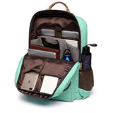 School Backpack Vintage Canvas Laptop Backpacks Men Women Rucksack Bookbags, Mint Green