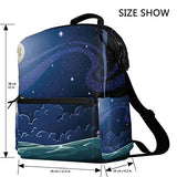Colourlife Starry Night Stylish Casual Shoulder Backpacks Laptop School Bags Travel Multipurpose