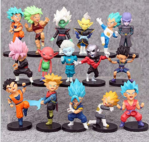 AG Goodies 16pcs Dragon Ball Z Super Dragon Stars Toys Goku Action Figures Cake Toppers Set - Toy