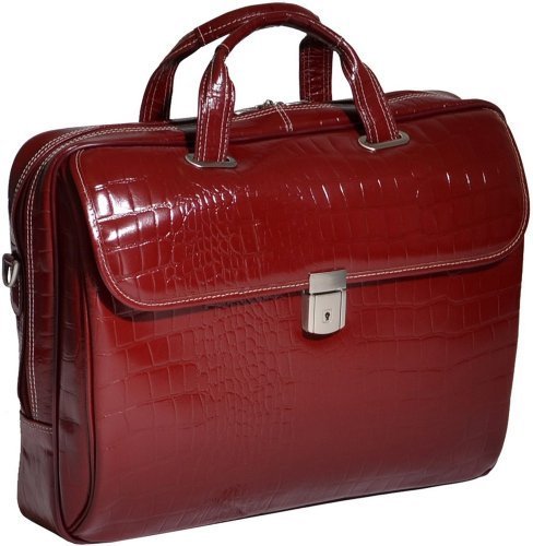 Siamod Monterosso Settembre Italian Leather Medium Ladies’ Laptop Brief - Cherry
