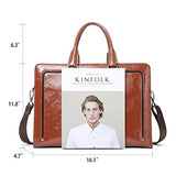 BOSTANTEN Women Genuine Leather Briefcase Tote Business Vintage Handbag 15.6" Laptop Shoulder Bag