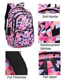 JiaYou Girl Geometric Printed Primary Junior High University School Bag Bookbag Backpack(2# Black,19 L)