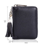 BOBILIKE Genuine Leather Credit Card Holder Case Zip Around Wallet Purse for Women,20 Card Slots