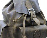 Vagabond Traveler Spacious Oil Tanned Cowhide Leather Backpack L26. Vintage Brown