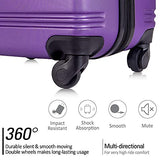 3 piece luggage set with TSA lock hard side swivel suitcase Purple