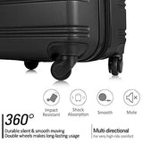 3 piece luggage set with TSA lock hard side swivel suitcase Black