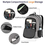 Travel Laptop Backpack,TSA Large Travel Backpack for Women Men, 17 Inch Business Flight Approved Carry On Backpack with USB Charger Port and Luggage Sleeve, MATEIN Durable College School Bookbag,Grey