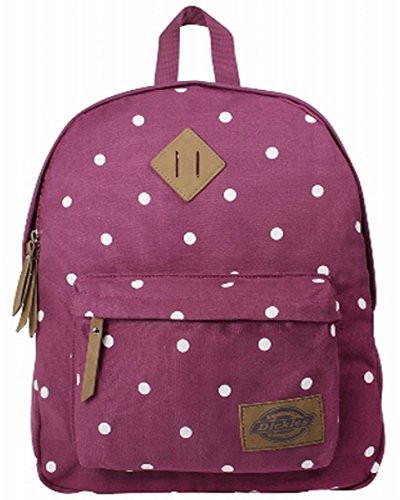 Dickies Cotton Canvas Classic Backpack, Wine Polka Dot