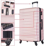 Apelila 4 Piece TSA Hardshell Luggage Sets,Expandable Travel Suitcase,Carry On Luggage with Spinner Wheels Free Cover&Hanger Inside (Rose Gold)