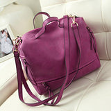 AutumnFall Women Messenger Vintage Nubuck Leather Motorcycle Retro Shoulder Bags (Hot Pink)