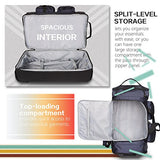 Coolife Rolling Duffel Travel Duffel Bag Wheeled Duffel Carry-On/Cabin Size 8 Pockets