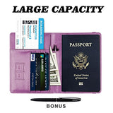 Passport Holder Cover wallet Case-Leather RFID Blocking Travel Document Organizer with Bonus Pen