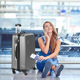 Goplus 3 Pcs Luggage Set ABS Hardshell Travel Bag Trolley Suitcase w/TSA Lock (Grey)