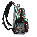 Multi leisure backpack,Photo Gambling Chips Casino Poker On The Dark, travel sports School bag for adult youth College Students