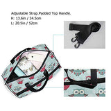 Travel Tote Luggage Weekender Duffle Bag, Christmas Cute Owl Large Canvas shoulder bag with Shoe