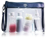TSA Approved Clear Toiletry Bag with 7 Bottles (max.3.38oz) | Liquid Travel Set | Transparent