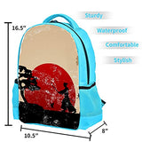LORVIES Retro Japanese Martial Backpack Kids School Book Bags for Elementary Primary Schooler for Boys