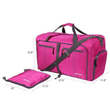 HEXIN Women and Men Travel Duffel Bag Foldable Lightweight Duffle Bags Pink