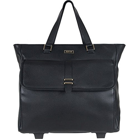 Kenneth Cole Reaction Runway Call Pebbled Faux Leather Wheeled 15” Laptop Business Tote, Black
