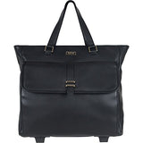 Kenneth Cole Reaction Runway Call Pebbled Faux Leather Wheeled 15” Laptop Business Tote, Black