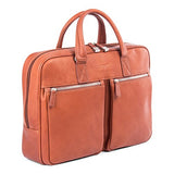 Bugatti Sartoria Medium Top Grain Leather Zipper Briefcase, Leather, Cognac