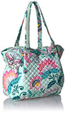 Vera Bradley Iconic Glenna Satchel, Signature Cotton, Mint Flowers