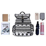 ECOSUSI Backpack Cute School College Casual Daypack Canvas Bookbag for Teens Girls, Black