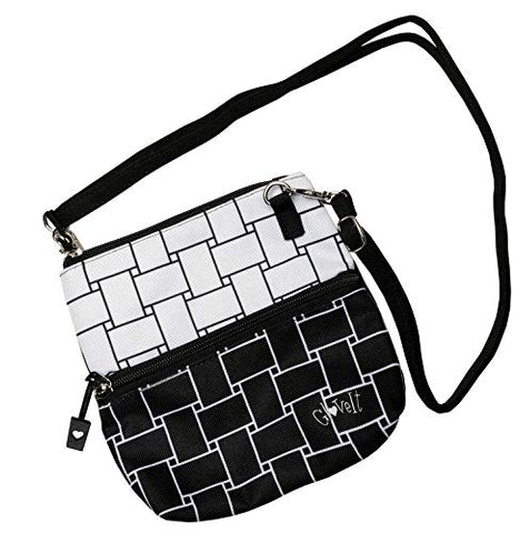 Glove It B/W Basketweave 2 Zip Bag, Black, One Size