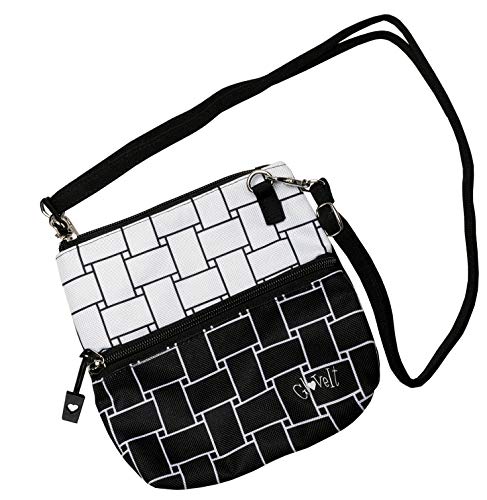 Glove It B/W Basketweave 2 Zip Bag, Black, One Size