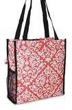 Ever Moda Damask Tote Bag (Coral Pink)