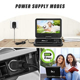 DR. J 12.5" Portable DVD CD Player 10.5" HD Swivel Screen with 5 Hours Rechargeable Battery, Region-Free Video Player with Remote Control and AV Cable Sync TV with Car Charger, Red Color in Stock