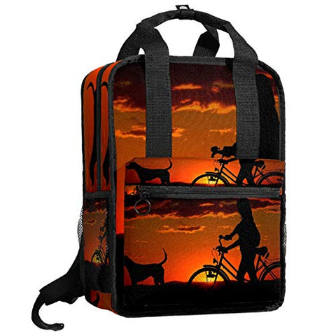 LORVIES Japanese Crane Art School Bag for Student Bookbag Teens Travel Backpack Casual Daypack Travel Hiking Camping