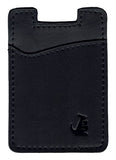 Premium Leather Phone Card Holder Stick On Wallet for iPhone and Android Smartphones Kangaroo (Black Leather) by Wallaroo