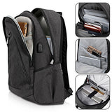 Ibagbar Water Resistant Laptop Backpack With Usb Charging Port Fits Up To 15.6-Inch Laptop And