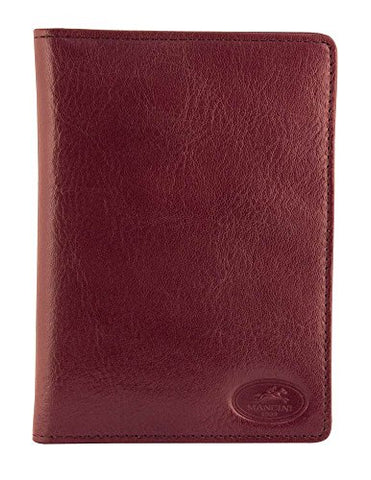 Mancini Leather Goods RFID Secure Deluxe Equestrian Passport Wallet (Dark Wine)