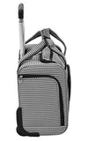 London Fog Cambridge Ultra-Lightweight 15inch 2-Wheel Under The Seat Bag, Black/White Houndstooth