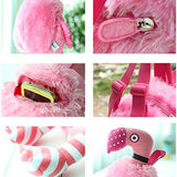 Berchirly Cute Pink Flamingo Plush Toy Mini Backpack for Baby Girls