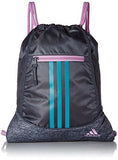 adidas Alliance II Sackpack, Onix/Onix Jersey/Clear Lilac Purple/Hi - Res Aqua Gr, One Size