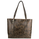 Womens Vintage Leather Tote Bag Shoulder Sling Laptop Bag Handle Satchel Coffee