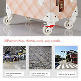 Unitravel Vintage Luggage Grid PU Leather Retro Suitcase Spinner Wheels Women