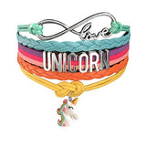 Unicorn Gifts for Girls - Unicorn Drawstring Backpack/Makeup Bag/Bracelet/Inspirational Necklace/Hair Ties (White Flower)