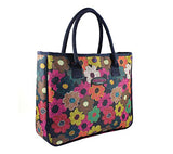 4Pc Duffel Travel Bag Clutch Toiletry Cosmetic Purse Tote Set Multi Color Flowers