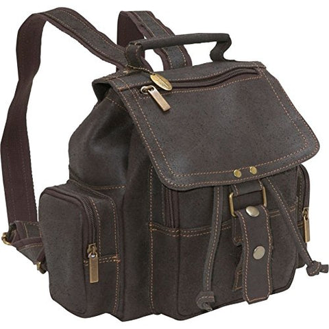 David King Distressed Mid Size Top Handle Leather Backpack In Brown