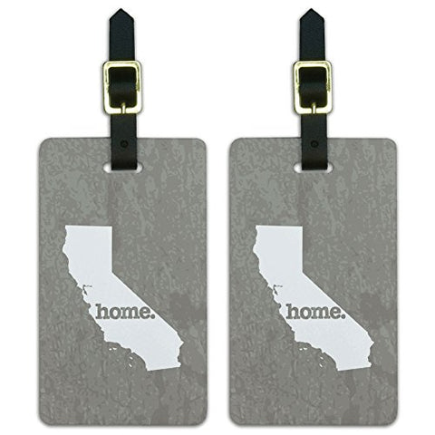 Graphics & More California Ca Home State Luggage Suitcase Id Tags-Textured Warm Grey Gray, White