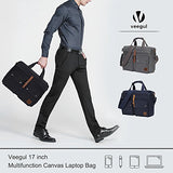 Veegul 17 Inch Multifunctional Canvas Laptop Bag Computer Messenger Shoulder Bags Black Vg